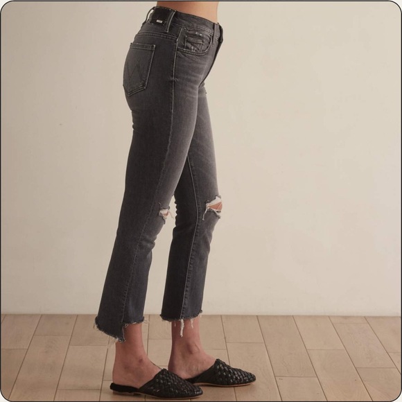 Mother Superior The Insider Crop Step Chew Jeans in Pedal To The Metal D… - Picture 5 of 11